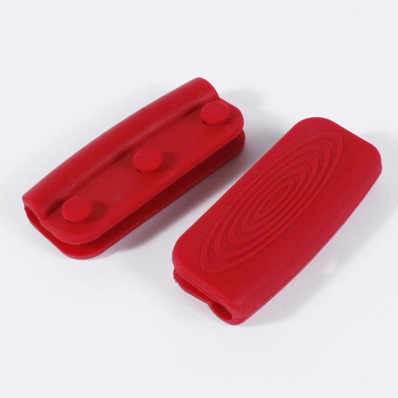 2pcs Silicone Assist Handle Hot Skillet Cover Pot Holder Sleeve Heat Resistant