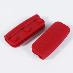 2pcs Silicone Assist Handle Hot Skillet Cover Pot Holder Sleeve Heat Resistant