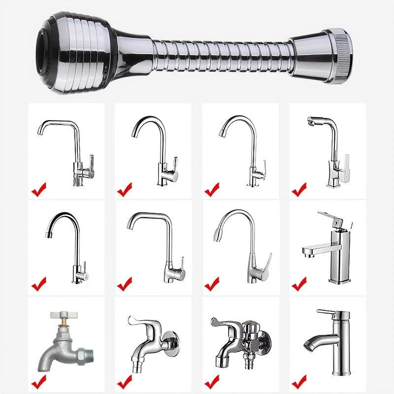 360 Rotatable Bubbler High Pressure Faucet Extender Water Saving Kitchen Gadgets