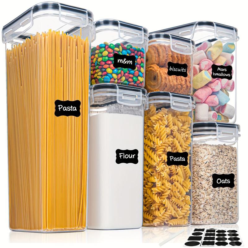 7pcs BPA Airtight Food Storage Containers Set with Lables Dishwasher Safe