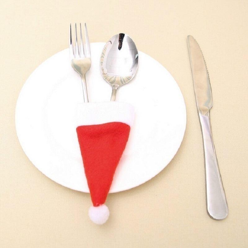 10 pcs Christmas Tableware Holder Bag Set Xmas Home Decor Christmas Ornament
