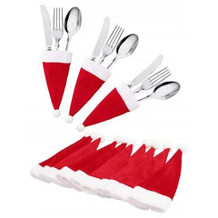 10 pcs Christmas Tableware Holder Bag Set Xmas Home Decor Christmas Ornament