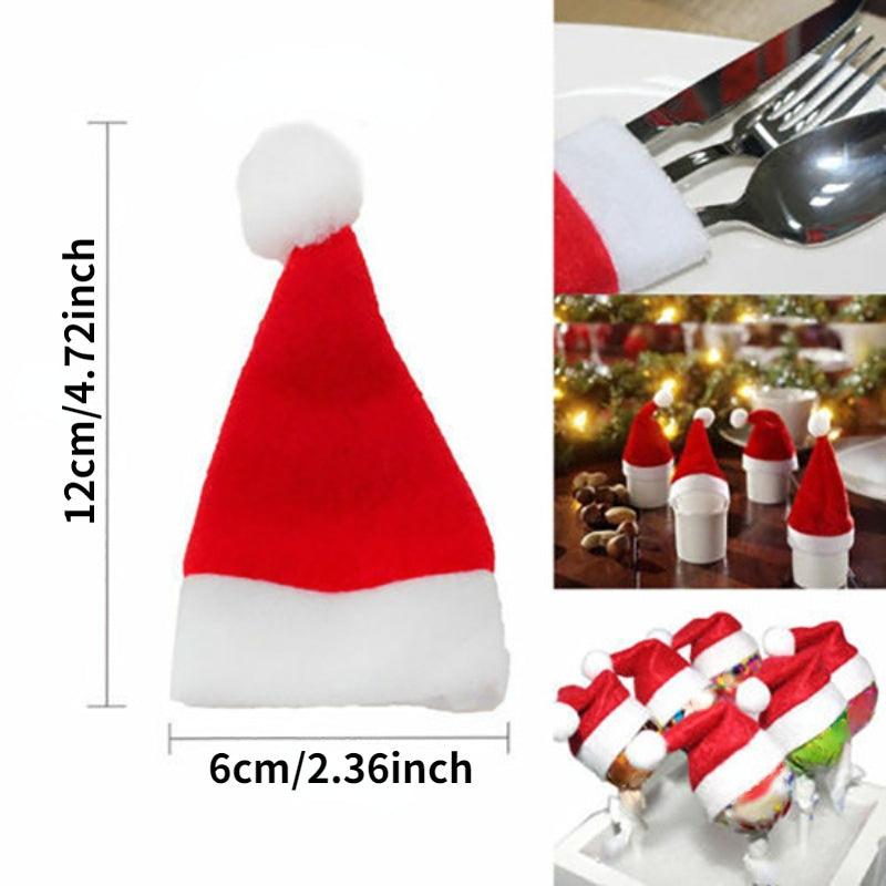 10 pcs Christmas Tableware Holder Bag Set Xmas Home Decor Christmas Ornament