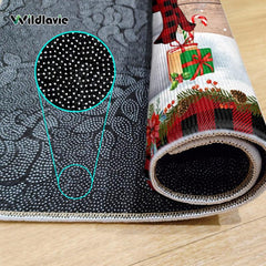 Non Slip Doormat Welcome Mat Merry Christmas Snowman Xmas Tree