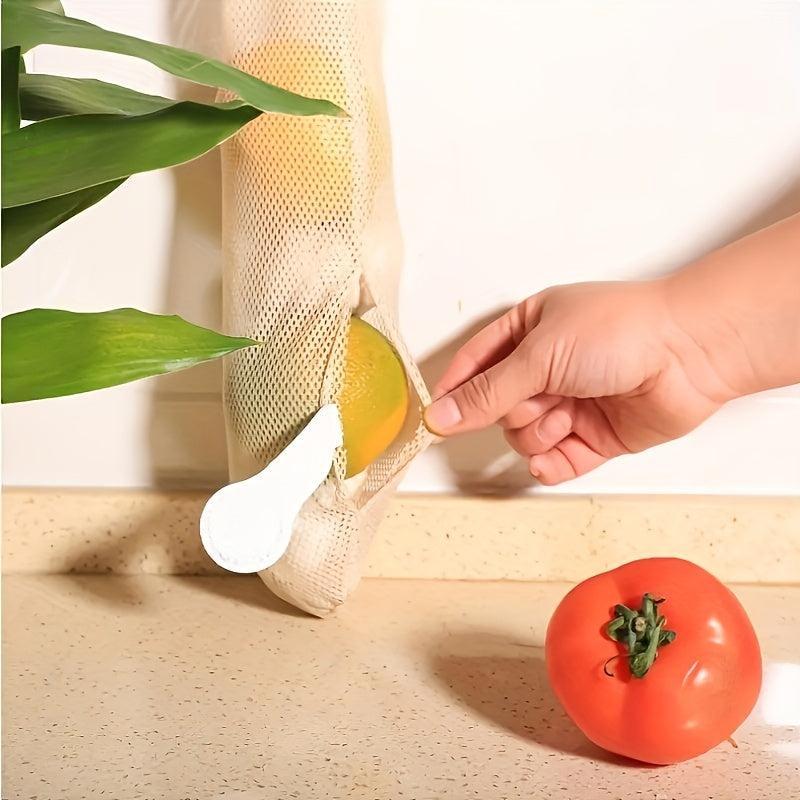 3pcs Hangable Mesh Fruit & Veg Storage Bag Portable Handle Kitchen Garlic Onion