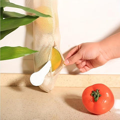 3pcs Hangable Mesh Fruit & Veg Storage Bag Portable Handle Kitchen Garlic Onion