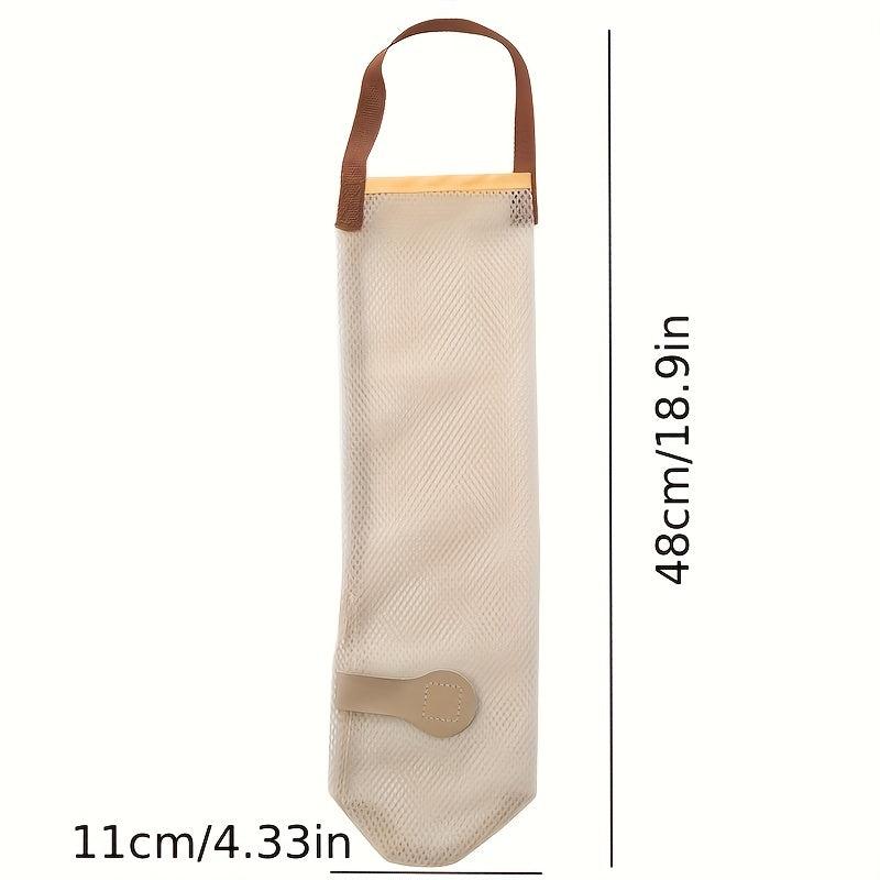 3pcs Hangable Mesh Fruit & Veg Storage Bag Portable Handle Kitchen Garlic Onion