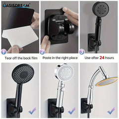 Adjustable High Pressure Shower Head 5 Mode Spa-Like Shower Wall Bracket Hose