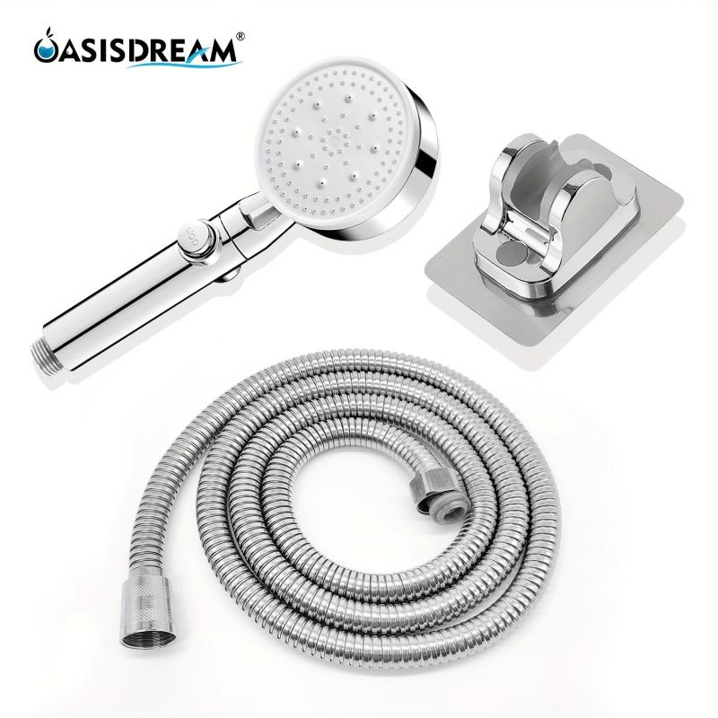Adjustable High Pressure Shower Head 5 Mode Spa-Like Shower Wall Bracket Hose