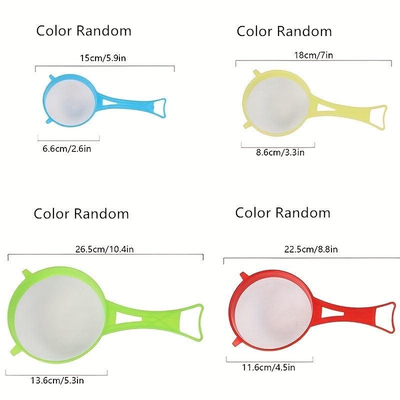 4pcs Multifunctional Mesh Strainer Handle Tea Juice Flour Soy Milk
