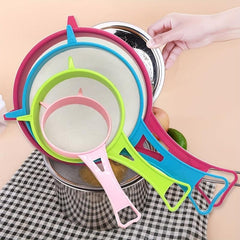 4pcs Multifunctional Mesh Strainer Handle Tea Juice Flour Soy Milk