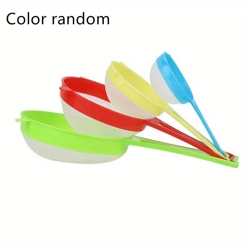 4pcs Multifunctional Mesh Strainer Handle Tea Juice Flour Soy Milk