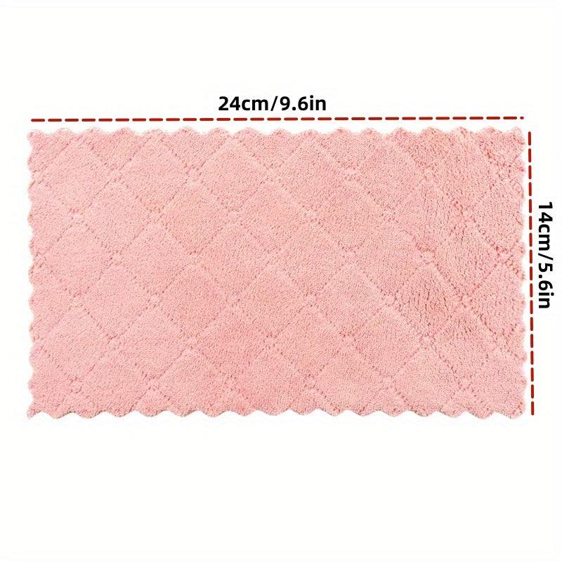 10pcs Coral Velvet Kitchen Cloth Napkins High Absorbent Non-Stick Wash