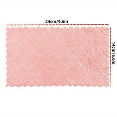 10pcs Coral Velvet Kitchen Cloth Napkins High Absorbent Non-Stick Wash