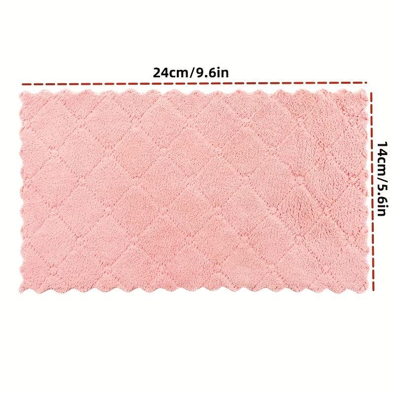 10pcs Coral Velvet Kitchen Cloth Napkins High Absorbent Non-Stick Wash