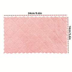 10pcs Coral Velvet Kitchen Cloth Napkins High Absorbent Non-Stick Wash