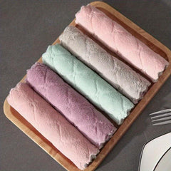 10pcs Coral Velvet Kitchen Cloth Napkins High Absorbent Non-Stick Wash