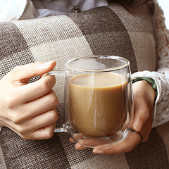 Double Layer Heat Resistant Glass Cup for Tea Milk Lemon Juice Coffee