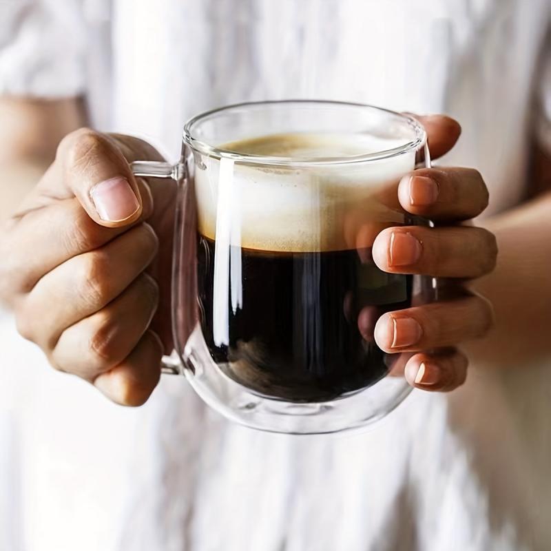 Double Layer Heat Resistant Glass Cup for Tea Milk Lemon Juice Coffee