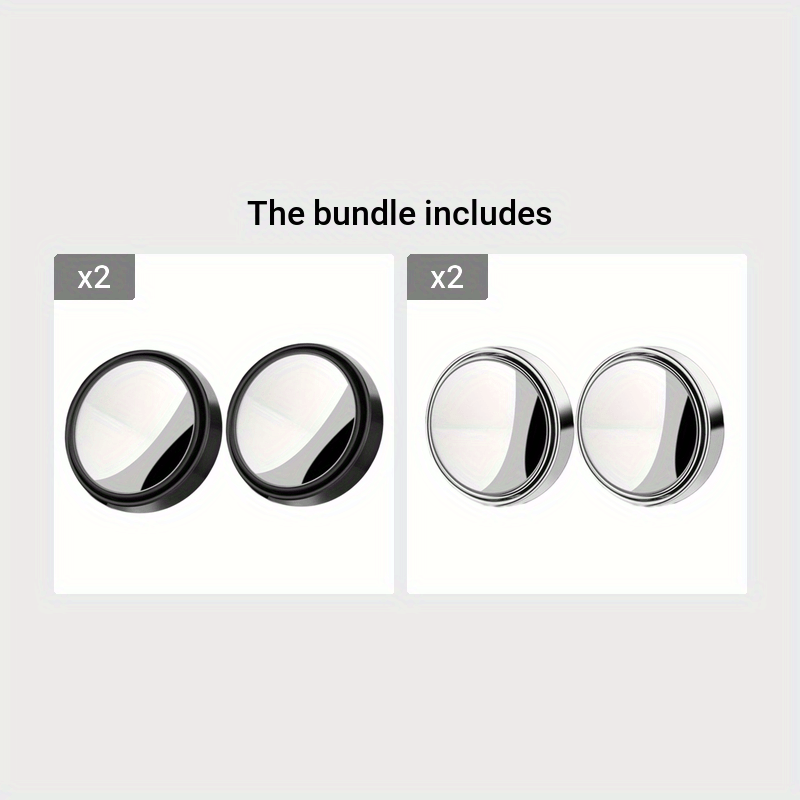 Car Rear View Small Round Mirror 1 Pair