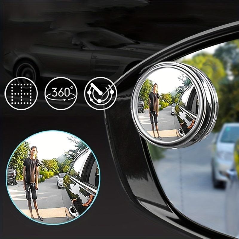 Car Rear View Small Round Mirror 1 Pair