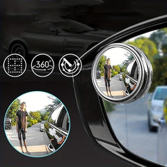 Car Rear View Small Round Mirror 1 Pair