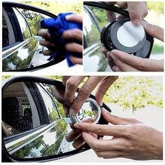 Car Rear View Small Round Mirror 1 Pair