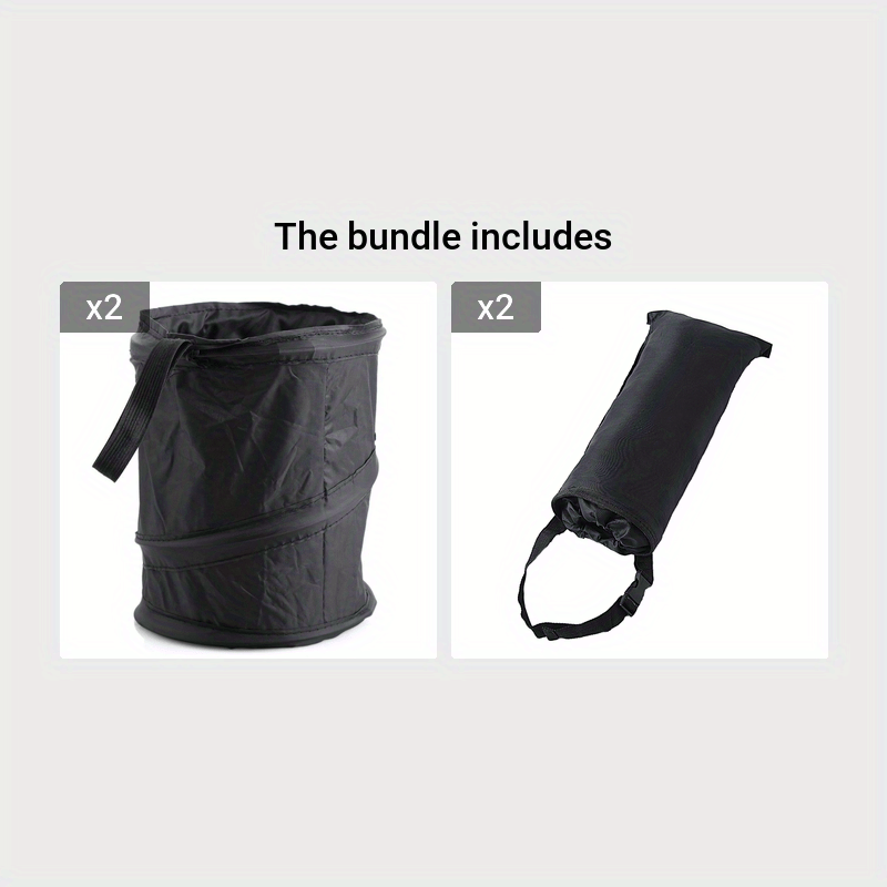 Foldable Car Garbage Can & Seat Back Storage Bag