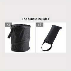 Foldable Car Garbage Can & Seat Back Storage Bag