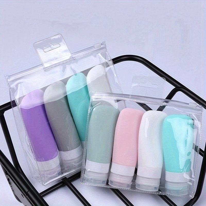 4pcs Silicone Travel Packing Bottle Press Bottle Lotion Shampoo Bath Container