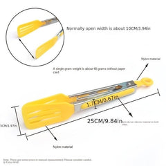 9in Nylon Square Head Food Clip Stainless Steel BBQ Bread Clip
