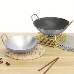 Hotel Double eared Small Pot Stainless Steel Non stick Dry Pot