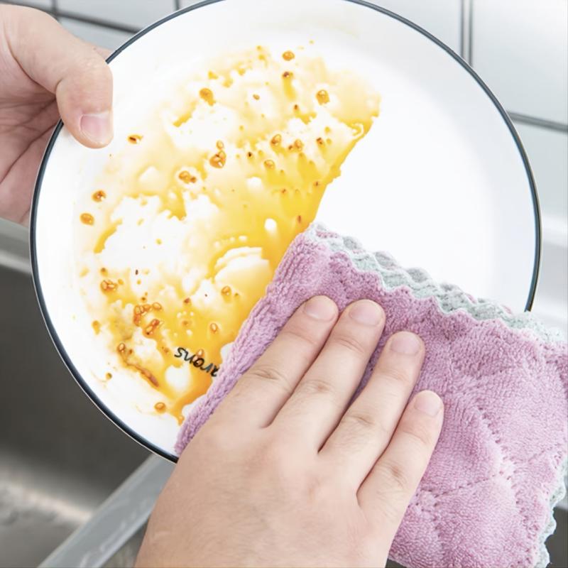 5 Pack Coral Velvet Towels for Kitchen & Bathroom Cleaning