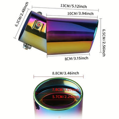 Ceyes Universal Stainless Steel Oval Exhaust Muffler Tip