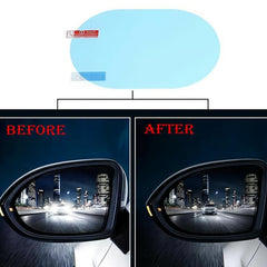 4pcs Car Rearview Mirror Films Anti Rain Fog Waterproof PET Clear Film