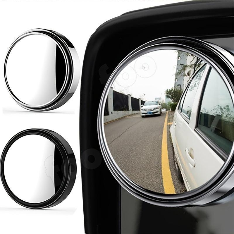 2pcs Round Mirror Blind Spot Mirrors Wide Angle Stick On Rearview Mirrors