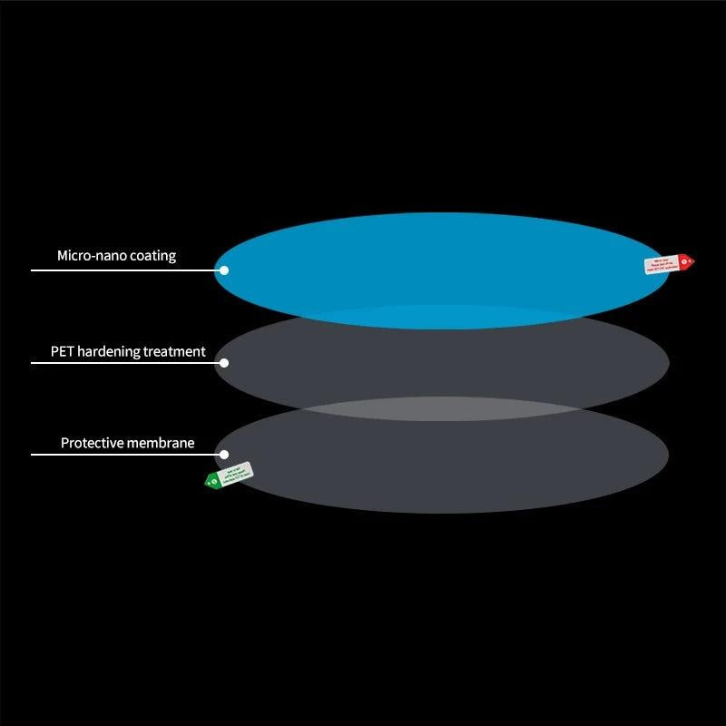 2pcs Car Anti Rain Clear Film Rear Lenses Protection Waterproof Film
