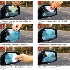 2pcs Car Anti Rain Clear Film Rear Lenses Protection Waterproof Film