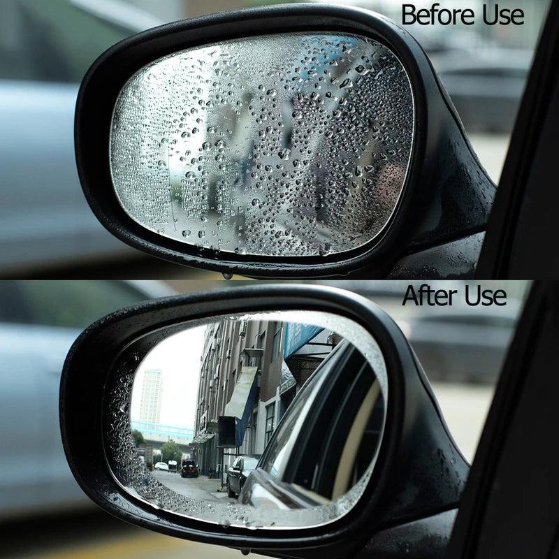2pcs Car Anti Rain Clear Film Rear Lenses Protection Waterproof Film