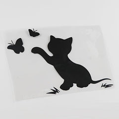 Car Cartoon Sticker Cat Decal Reflective Body Decoration Creative Butterfly
