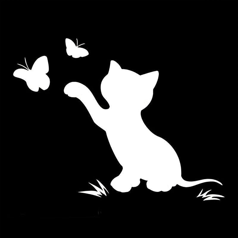 Car Cartoon Sticker Cat Decal Reflective Body Decoration Creative Butterfly