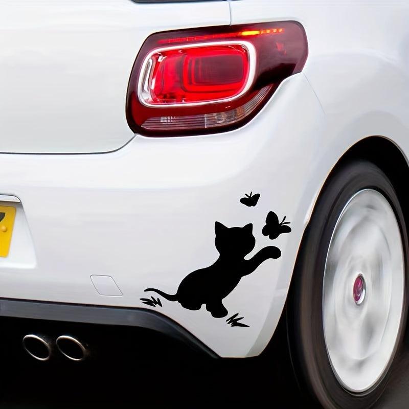 Car Cartoon Sticker Cat Decal Reflective Body Decoration Creative Butterfly