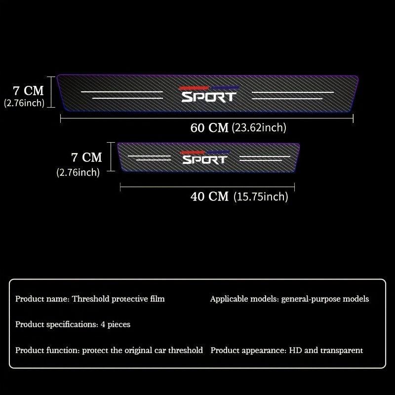 4pcs Car Door Sill Decorative Panels Door Sill Pedal Protection
