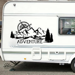 Off road Vehicle Stickers Mountain Range Compass Navigation Car Stickers
