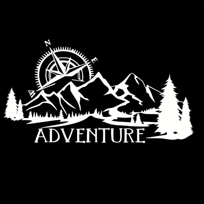 Off road Vehicle Stickers Mountain Range Compass Navigation Car Stickers