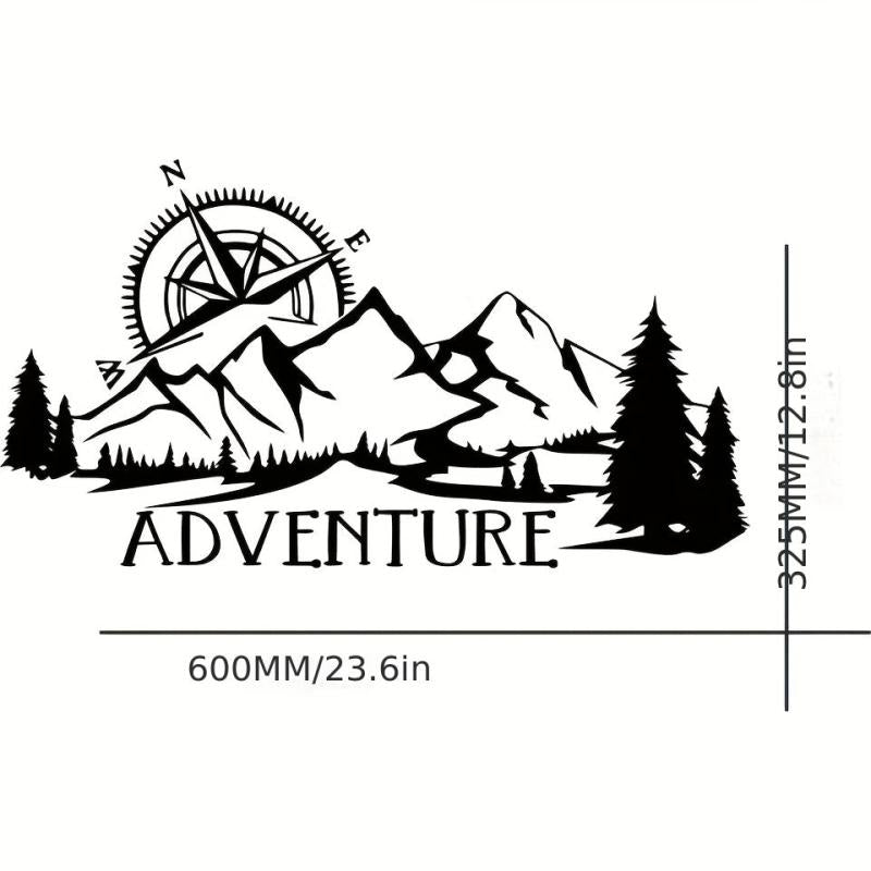 Off road Vehicle Stickers Mountain Range Compass Navigation Car Stickers