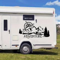 Off road Vehicle Stickers Mountain Range Compass Navigation Car Stickers