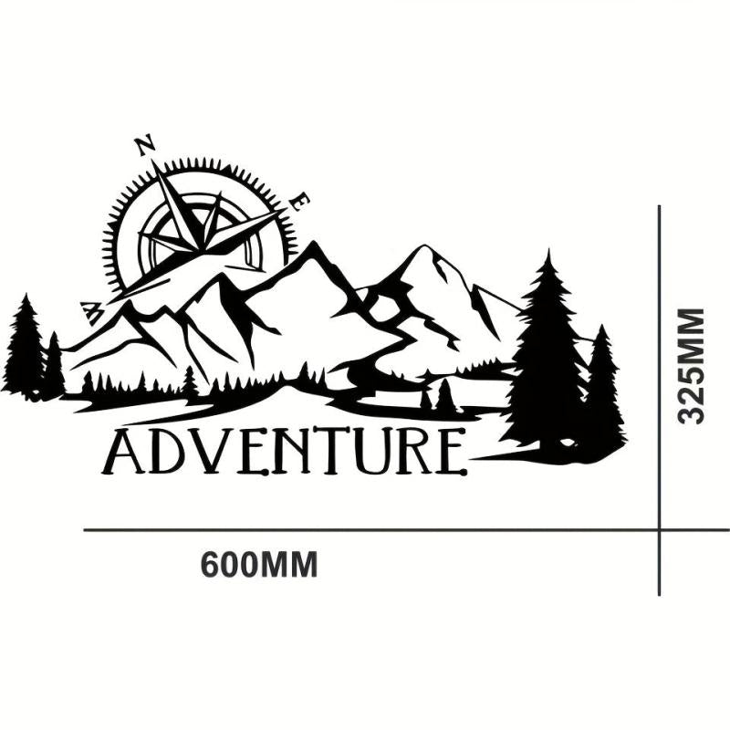 Off road Vehicle Stickers Mountain Range Compass Navigation Car Stickers