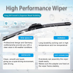 Universal Hybrid Wiper Blades 12-26 Windshield Rubber Auto U J Hook Type