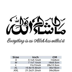 Creative Masha Allah Art Car Stickers Vinyl Decal Muslim Wall Decor Sticker